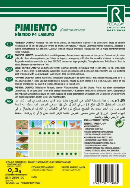 Pimento Híbrido F-1 Lamuyo Pimento Híbrido F-1 Lamuyo
