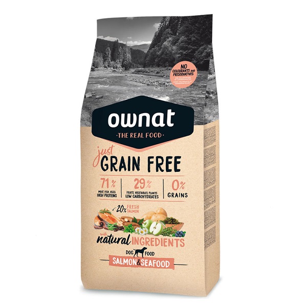 Ownat Just Grain Free Salmão e Marisco 14kg Ownat Just Grain Free Salmão e Marisco 14kg