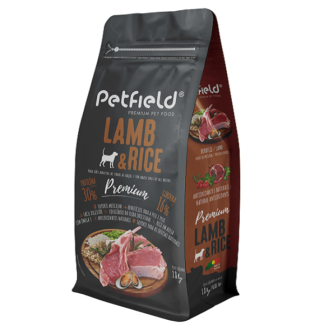 Petfield Premium Cão Borrego e Arroz 18 Kg
