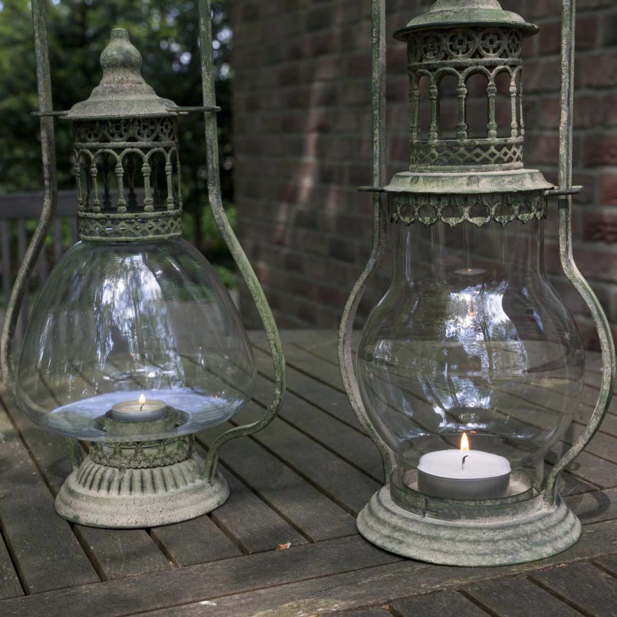 Lanterna Decorativa Metal Verde Envelhecido Lanterna Decorativa Metal Verde Envelhecido