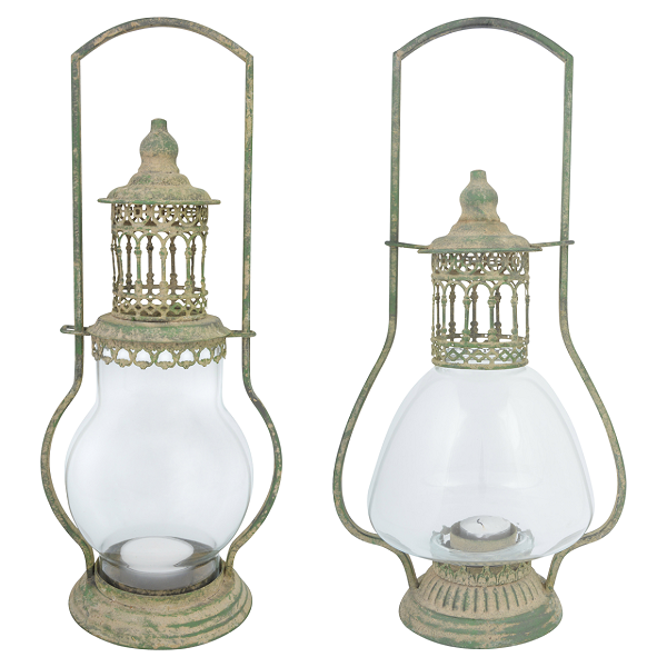 Lanterna Decorativa Metal Verde Envelhecido Lanterna Decorativa Metal Verde Envelhecido