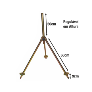 Tripé Para Canhão de Rega 1″